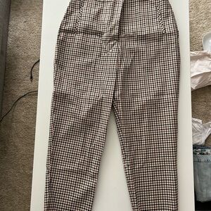 Topshop Brown and Black Tailored Trousers
